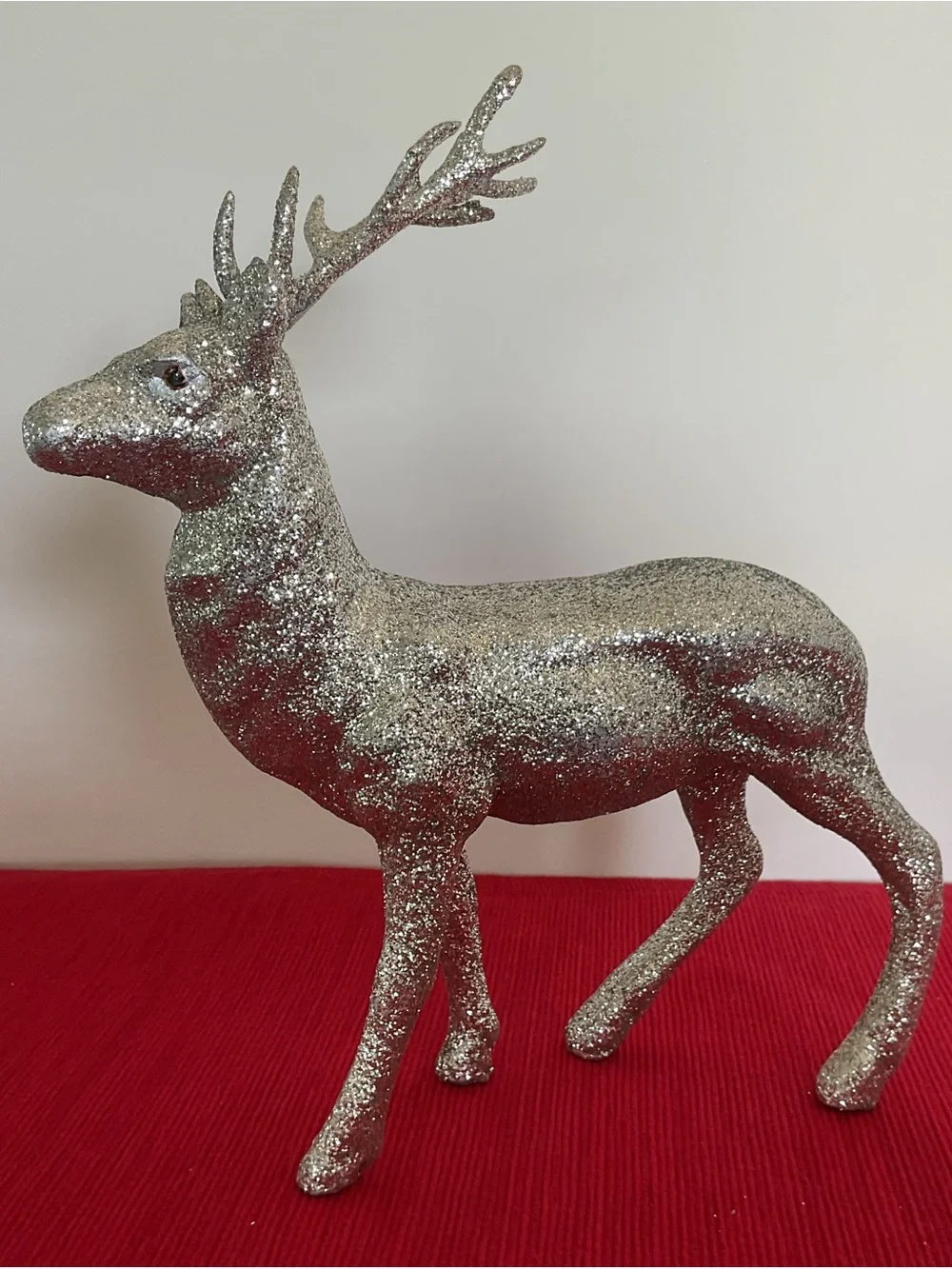 Silver Glitter Reindeers, Set of 2  - Christmas Holiday Décor